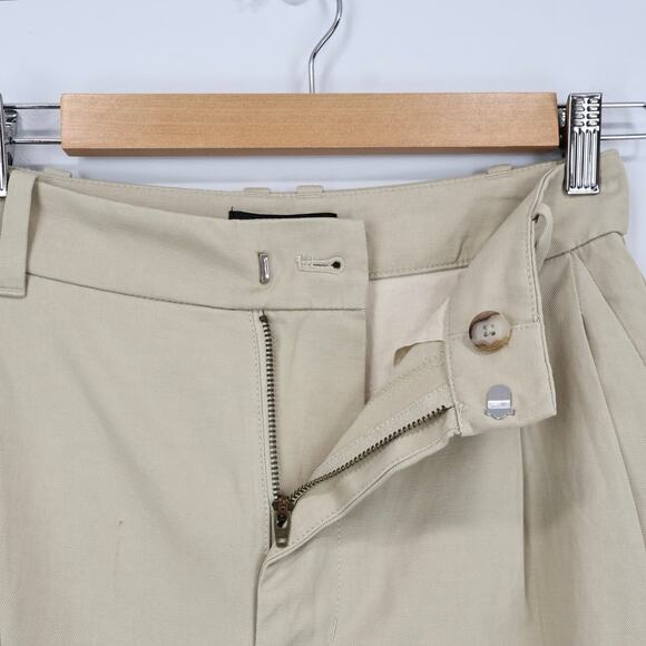 NWT Madewell The Harlow Short In Drapey Twill Pleated Vintage Khaki Tan Size 0 - Picture 5 of 10